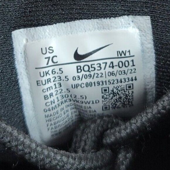 Nike Manoa Black Leather Boots Kids‎ Toddler Size 7C Lace Up Shoes BQ5374-001 - Picture 7 of 8